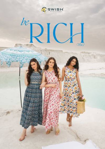 Be Rich Vol 2 By Swish Fancy Wear Embroidered Long Kurti Collection